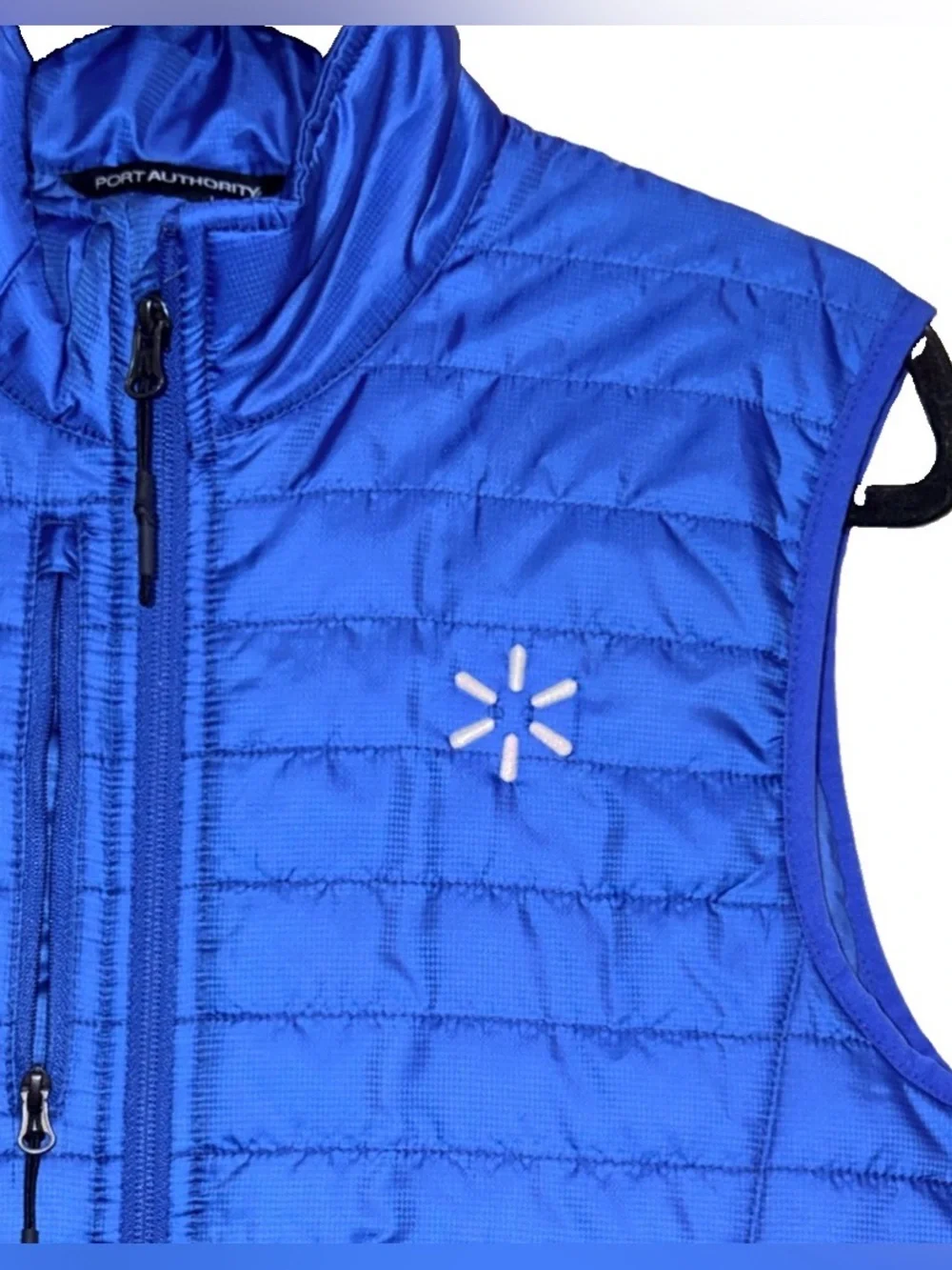Port Authority Men’s Size Small Puffer Vest Blue Walmart Logo EUC
